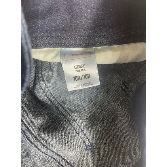 Express Dark Wash Blue Denim High Rise Legging Jegging Skinny Jeans Size 10 - Picture 10 of 10